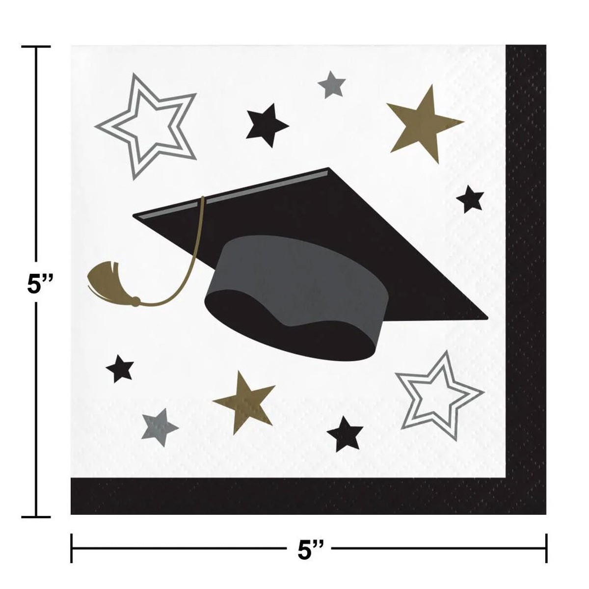 16ct Grad Glamor Beverage Napkin 2ply
