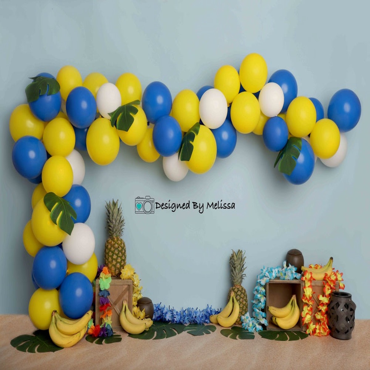 Kate Tropical Birthday Printed Backdrop Designed by Melissa King